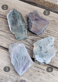 Sunset Labradorit, XL halvpolerad skiva #1-4