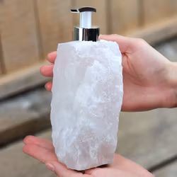 Rosenkvarts tvålpump silver #9