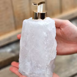 Rosenkvarts tvålpump guld #17