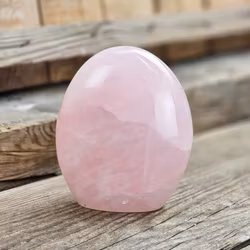 Rosenkvarts, polerad kristall stående friform #4