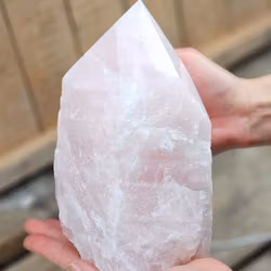 Rosenkvarts spets XL, lampa #1