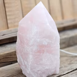 Rosenkvarts spets XL, lampa #1