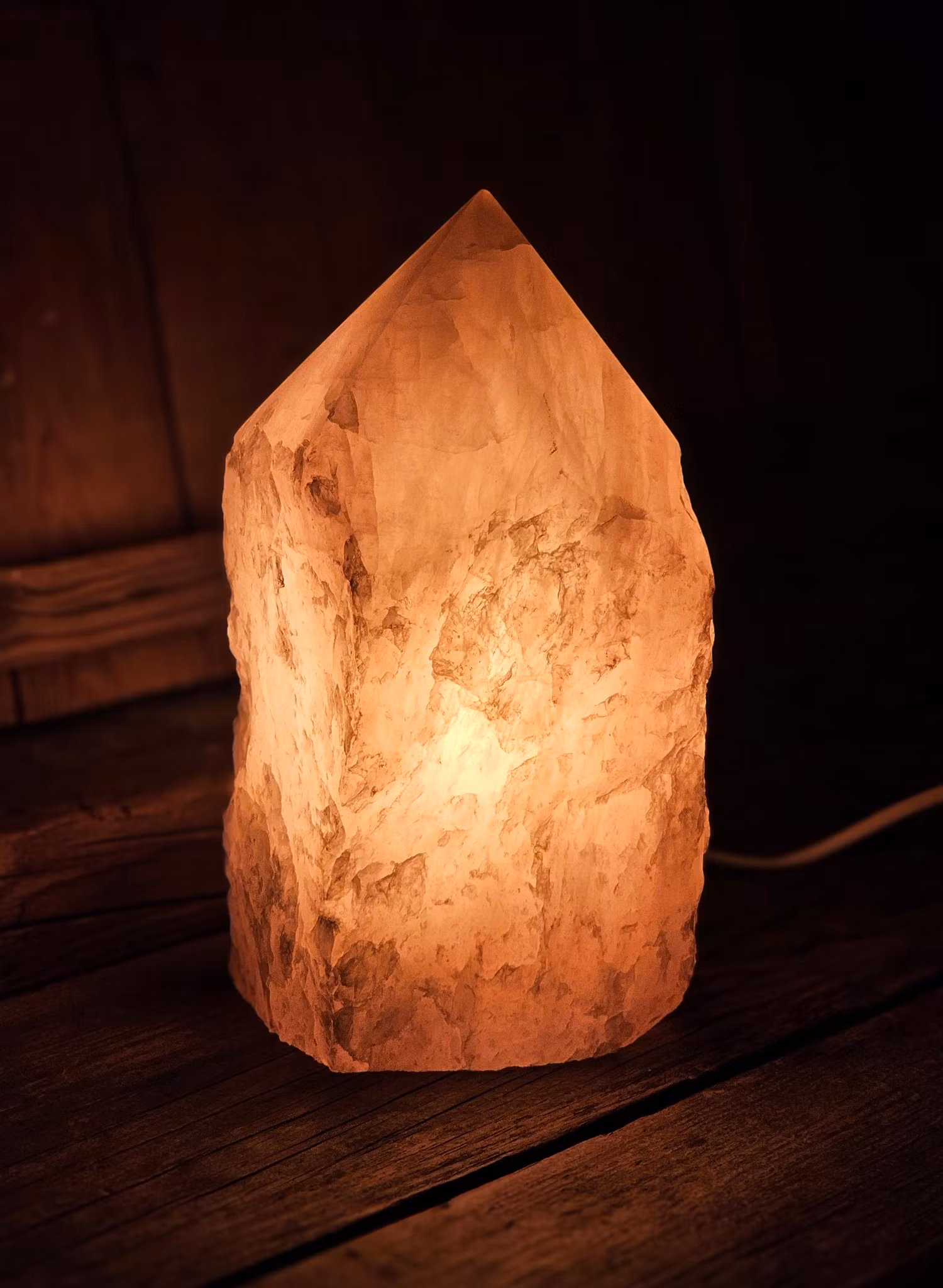Rosenkvarts spets XL, lampa #2