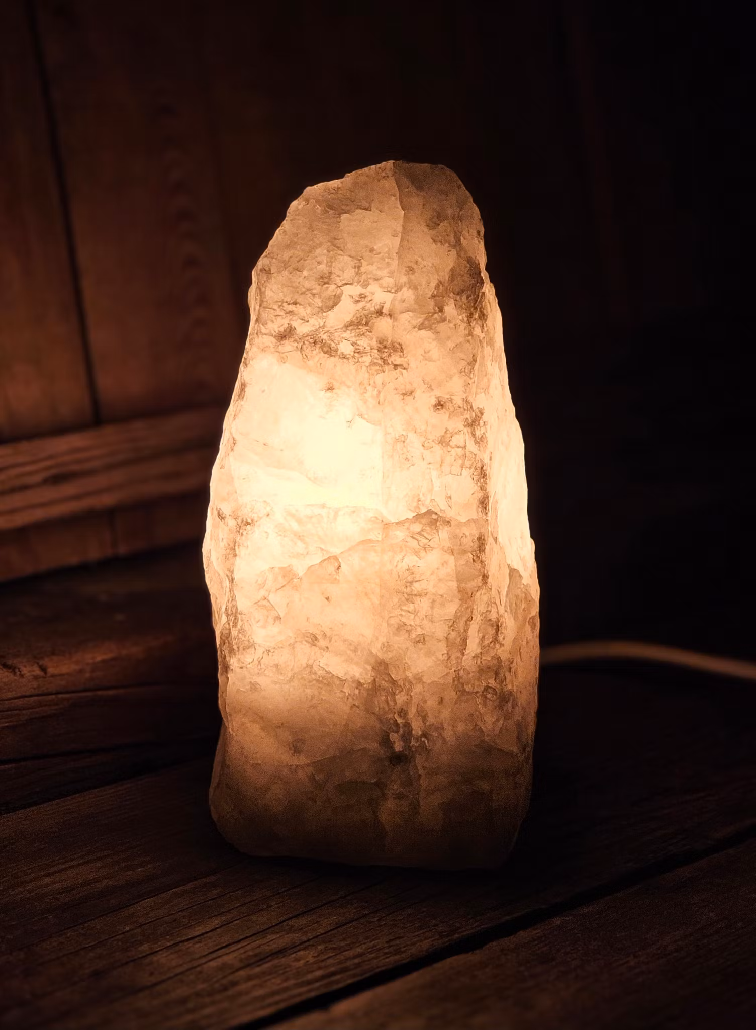 Bergkristall rå, lampa