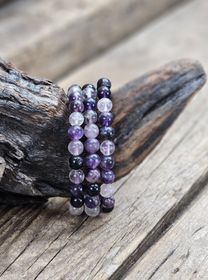 Lila Fluorit, armband 8mm runda pärlor