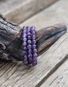 Ametist, armband 8mm runda pärlor