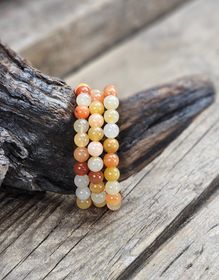 Honungsjade mix, armband 8mm runda pärlor