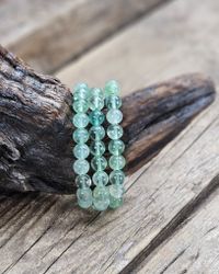Grön Fluorit, armband 8mm runda pärlor