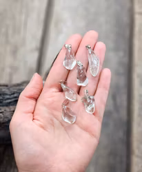 Prasiolit (transparent) trumlad, silverpläterat hänge