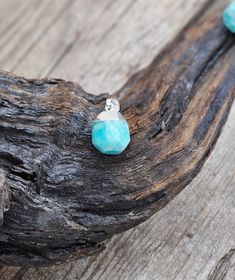 Amazonit facetterad droppe, silverpläterat hänge