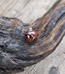 Mahogny Obsidian bulligt hjärta, silverpläterat hänge