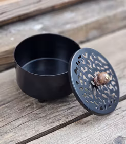 Förvaringsask svart med mönster