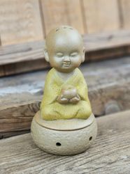 Stor rökelsehållare, munk gul