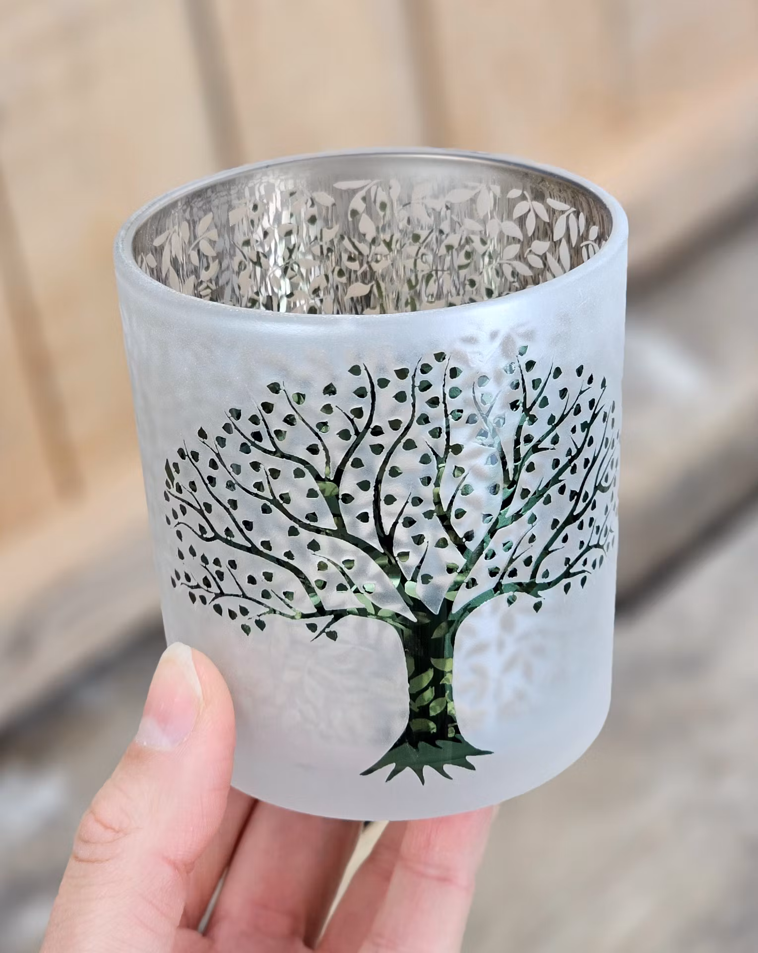 Ljuslykta liten frostat glas, Tree Of Life
