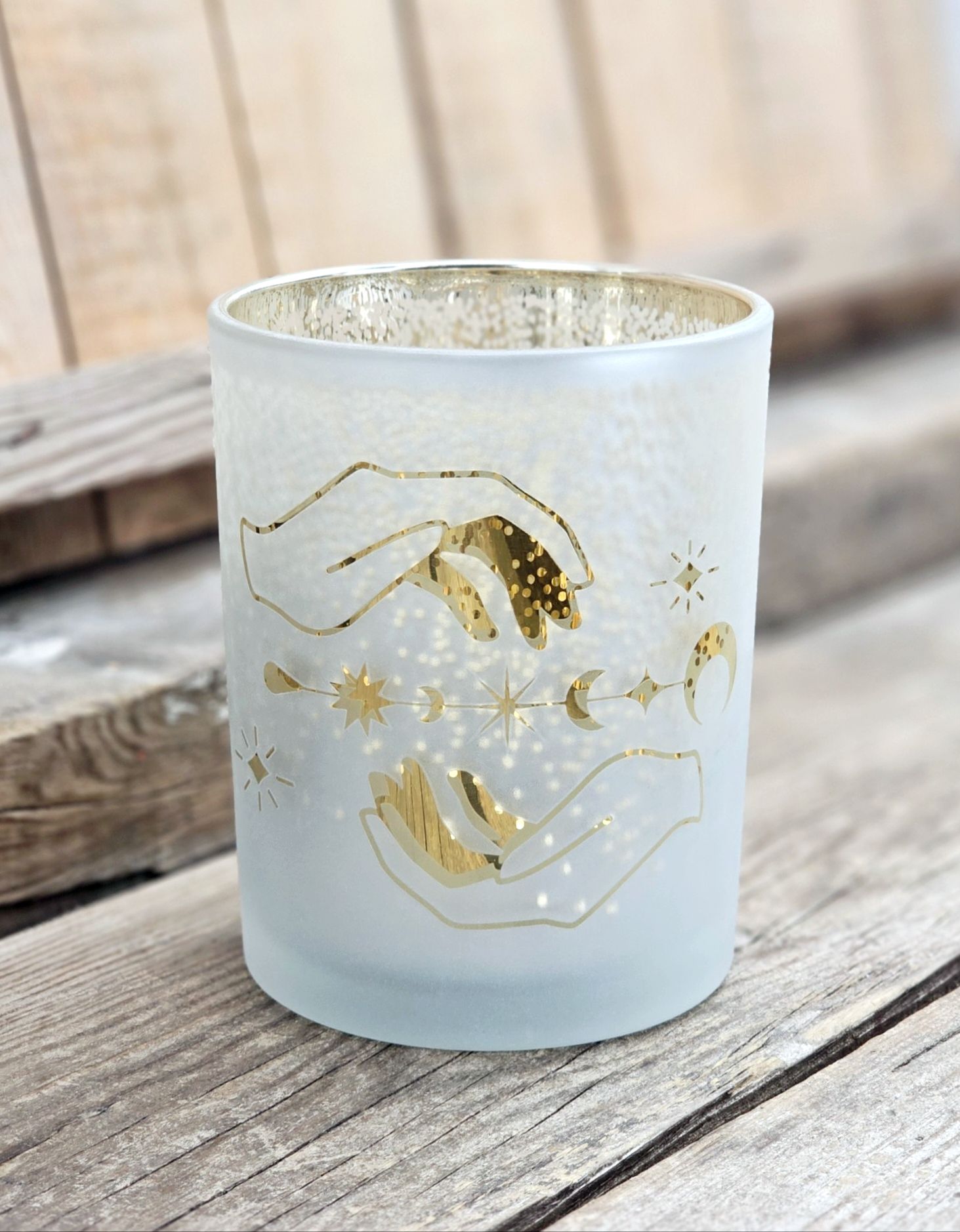 Ljuslykta stor frostat glas, Spiritual