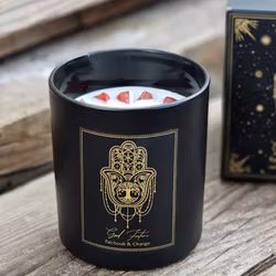 PureWorks - Good Fortune - Patchouli & Orange, doftljus för manifestation med Röd Jaspis 50h