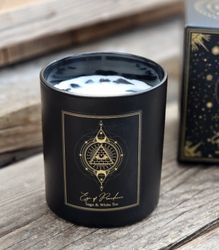 PureWorks - Eye of Providence - Sage & White Tea, doftljus för manifestation med Svart Obsidian 50h