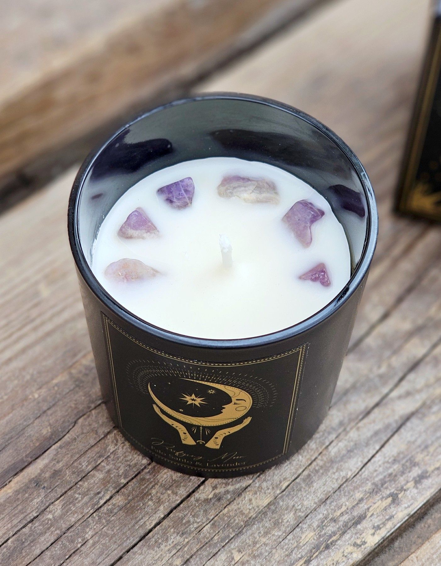 PureWorks - Purifying Moon - Palo Santo & Lavender, doftljus för manifestation med Ametist 20h