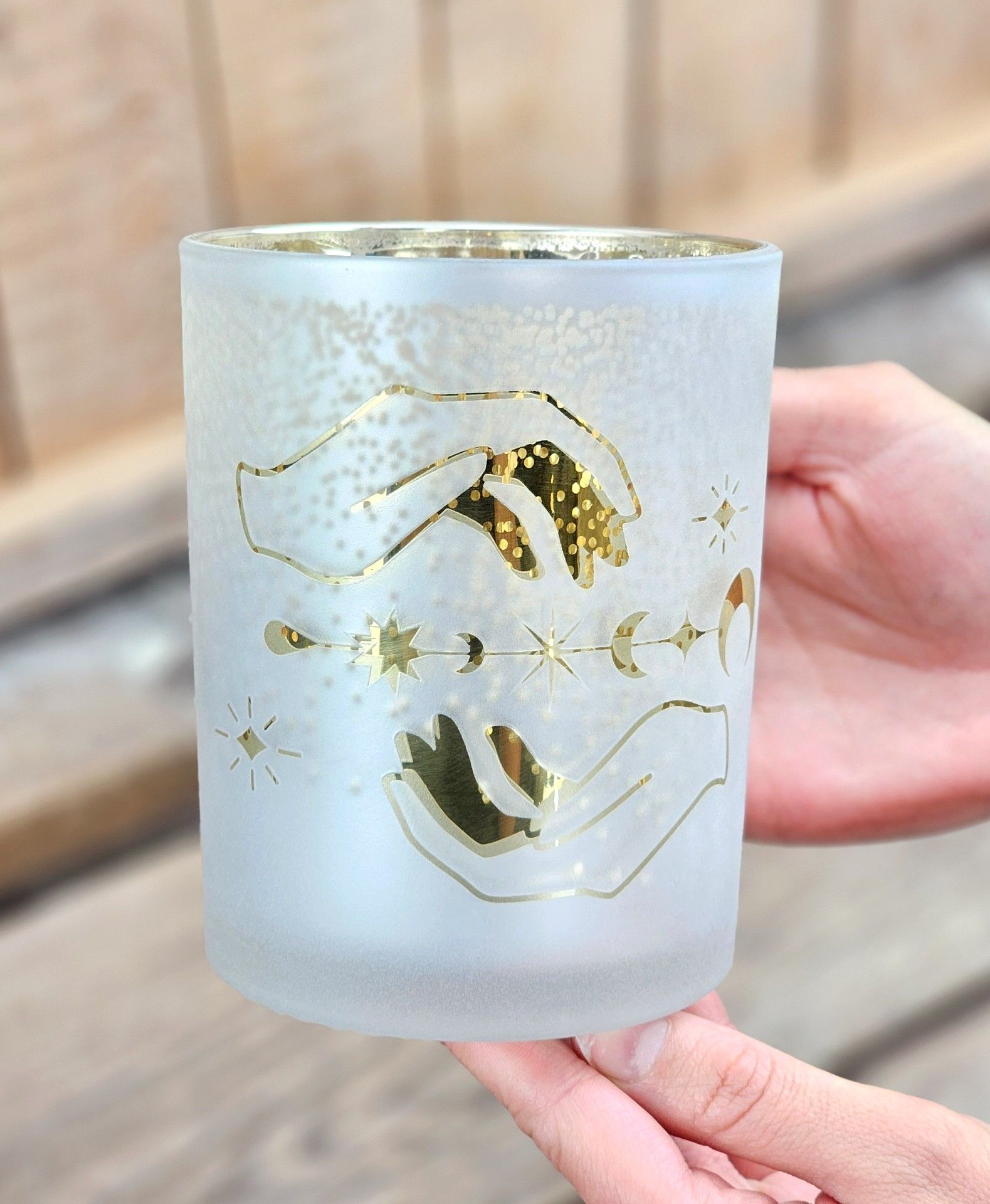 Ljuslykta stor frostat glas, Spiritual