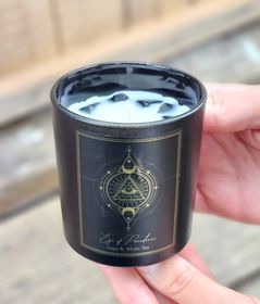 PureWorks - Eye of Providence - Sage & White Tea, doftljus för manifestation med Svart Obsidian 20h