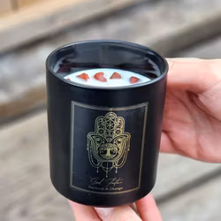 PureWorks - Good Fortune - Patchouli & Orange, doftljus för manifestation med Röd Jaspis 50h