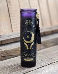PureWorks – Purifying Moon, Palo Santo & Lavender, extra stort manifestationsljus i högt glas 80h