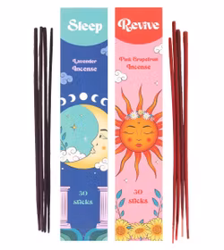 Spirit of Equinox – Sleep (Lavendel) & Revive (Rosa Grapefrukt), presentförpackning rökelsepinnar
