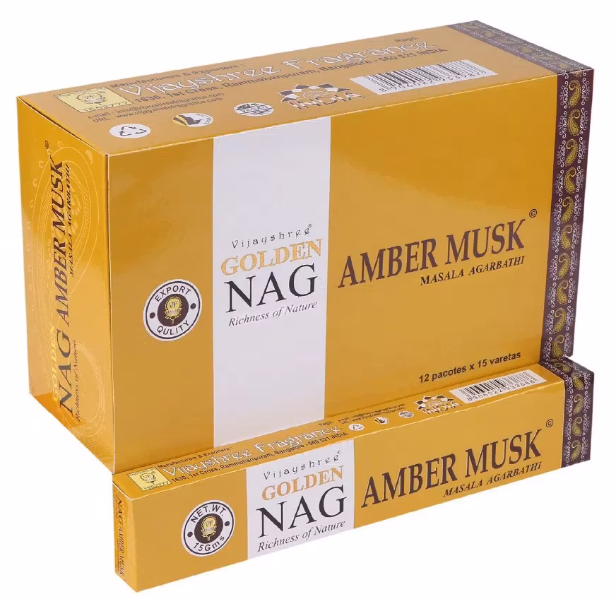 Vijayshree - Golden Nag Amber Musk, rökelsepinnar