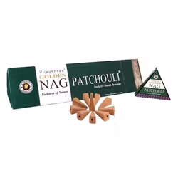 Vijayshree - Golden Nag Patchouli, rökelsekoner backflow