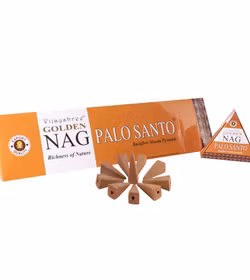 Vijayshree - Golden Nag Palo Santo, rökelsekoner backflow