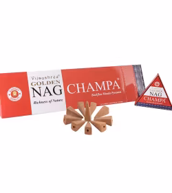 Vijayshree - Golden Nag Champa, rökelsekoner backflow