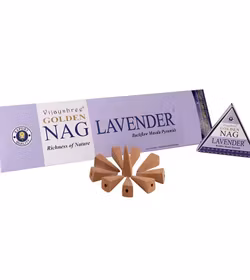 Vijayshree - Golden Nag Lavender, rökelsekoner backflow