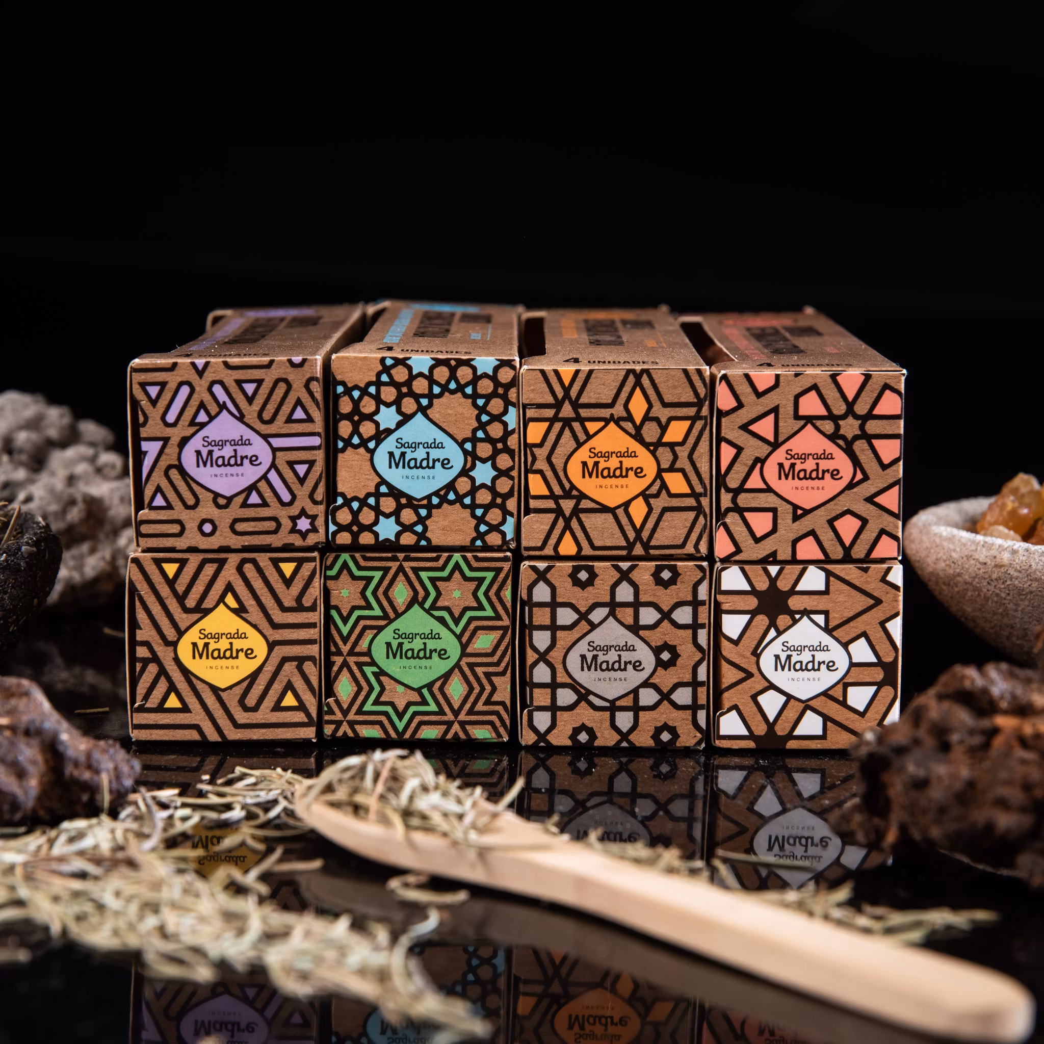 Sagrada Madre - Bombitas, 7 Elements rökelsebollar 4-pack
