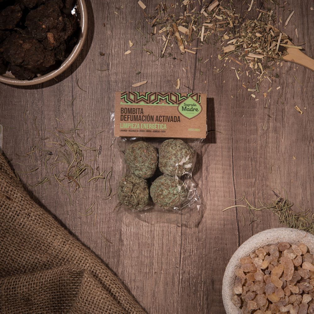 Sagrada Madre - Bombitas, Energy Cleansing rökelsebollar 4-pack (påse)