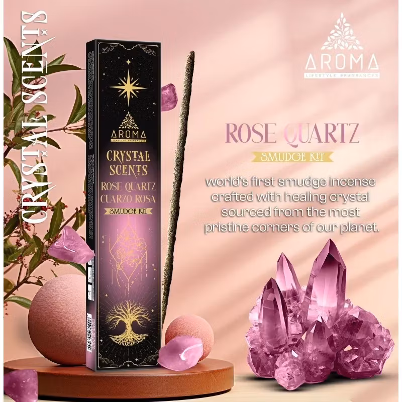 Aroma - Crystal Scents Rosenkvarts, rökelsepinnar