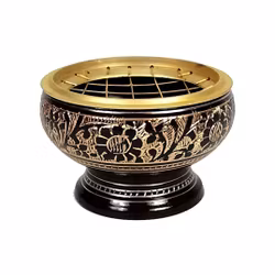 Rökelsebrännare i mässing, svart