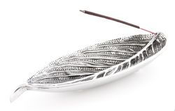 Rökelsehållare, stort löv silver