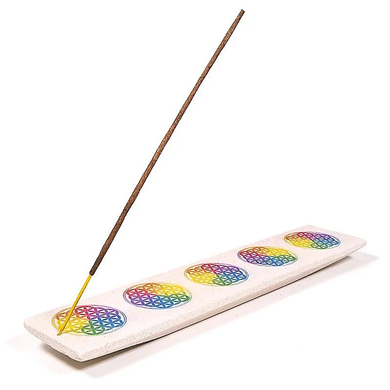 Rökelsehållare i sandsten, Flower Of Life lång