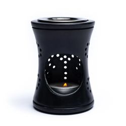 Smudge & Aromalampa, diffuser svart täljsten med mönster