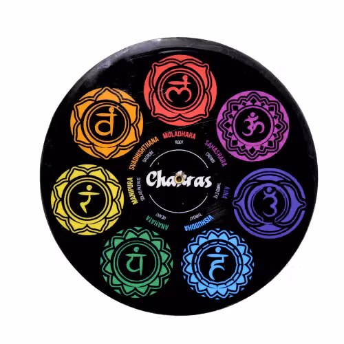 Rökelsehållare svart, Chakras rund