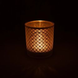 Ljuslykta liten frostat glas, Flower Of Life