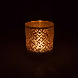 Ljuslykta liten - frostat glas vit, Flower Of Life