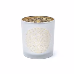 Ljuslykta liten - frostat glas vit, Flower Of Life