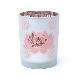 Ljuslykta stor frostat glas, Rosa Lotus