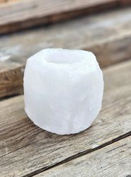 Himalaya Saltkristall, ljuslykta vit -50% **B-kvalité** OBS: skada/annat