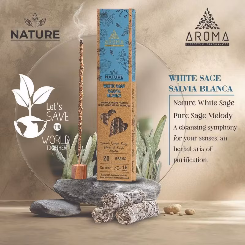 Aroma - Orgánico Nature White Sage, rökelsepinnar