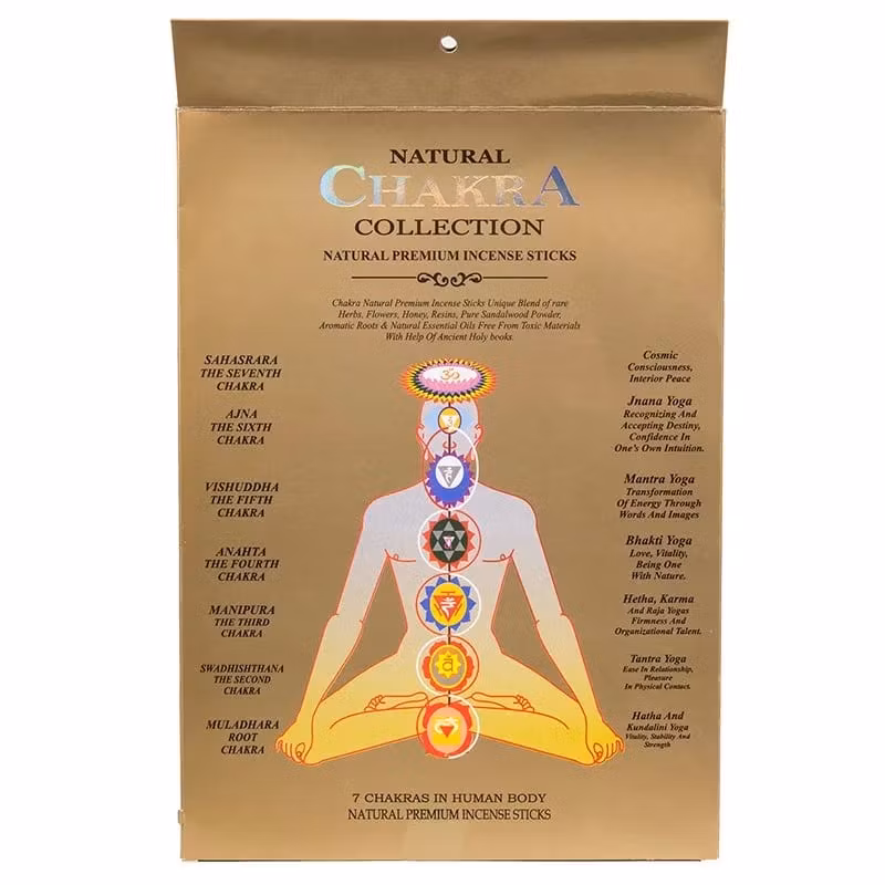 7 Chakras Golden Presentförpackning, rökelsepinnar