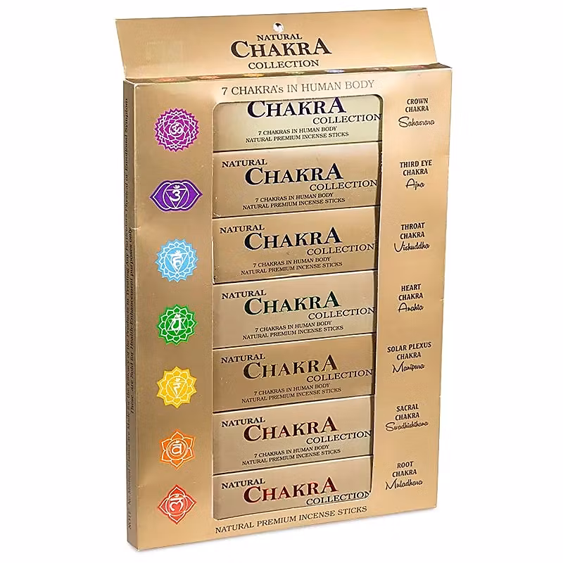 7 Chakras Golden Presentförpackning, rökelsepinnar