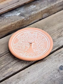 Rökelsehållare i keramik, Tree Of Life rund terrakotta