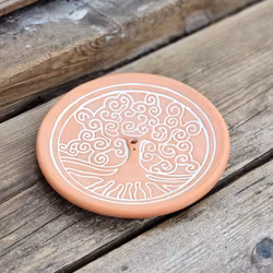 Rökelsehållare i keramik, Tree Of Life rund terrakotta